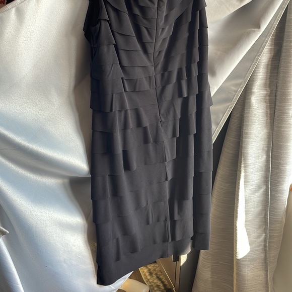 London Times Little Black dress. Beautiful Detail. Tiered fabric. Worn Once. - Picture 7 of 7